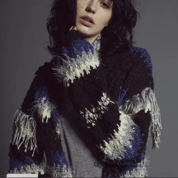 ❌SOLD❌FL&L x Knitz 💕🍋 • Crosby fringe cardigan in black and navy - Picture 2 of 14